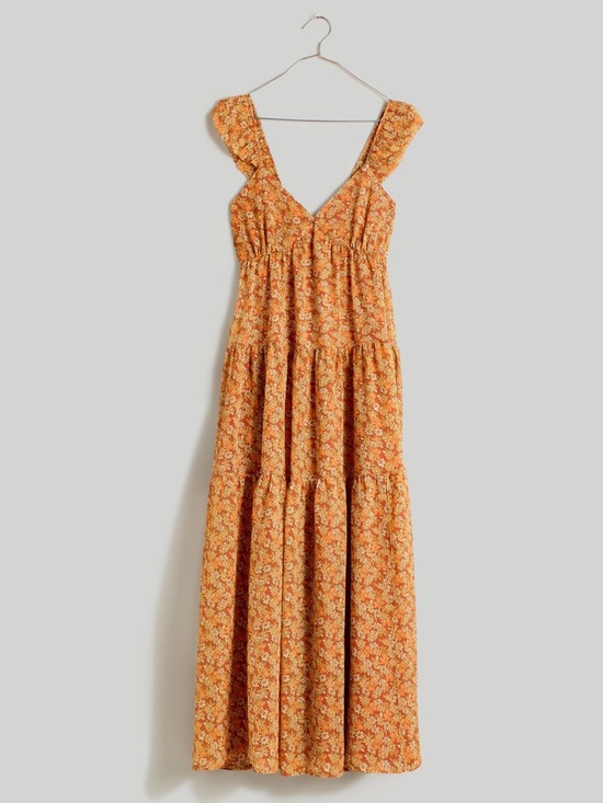 Madewell Dresses & Skirts - Madewell Georgette Ruffle-Sleeve Tiered Midi Dress in Daisy Meadow